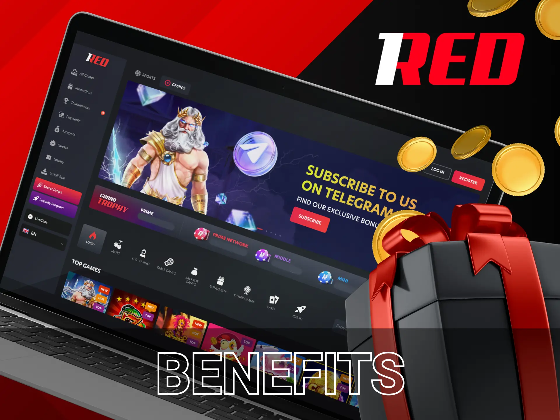 Find out what are the key benefits offered by the 1Red Casino.