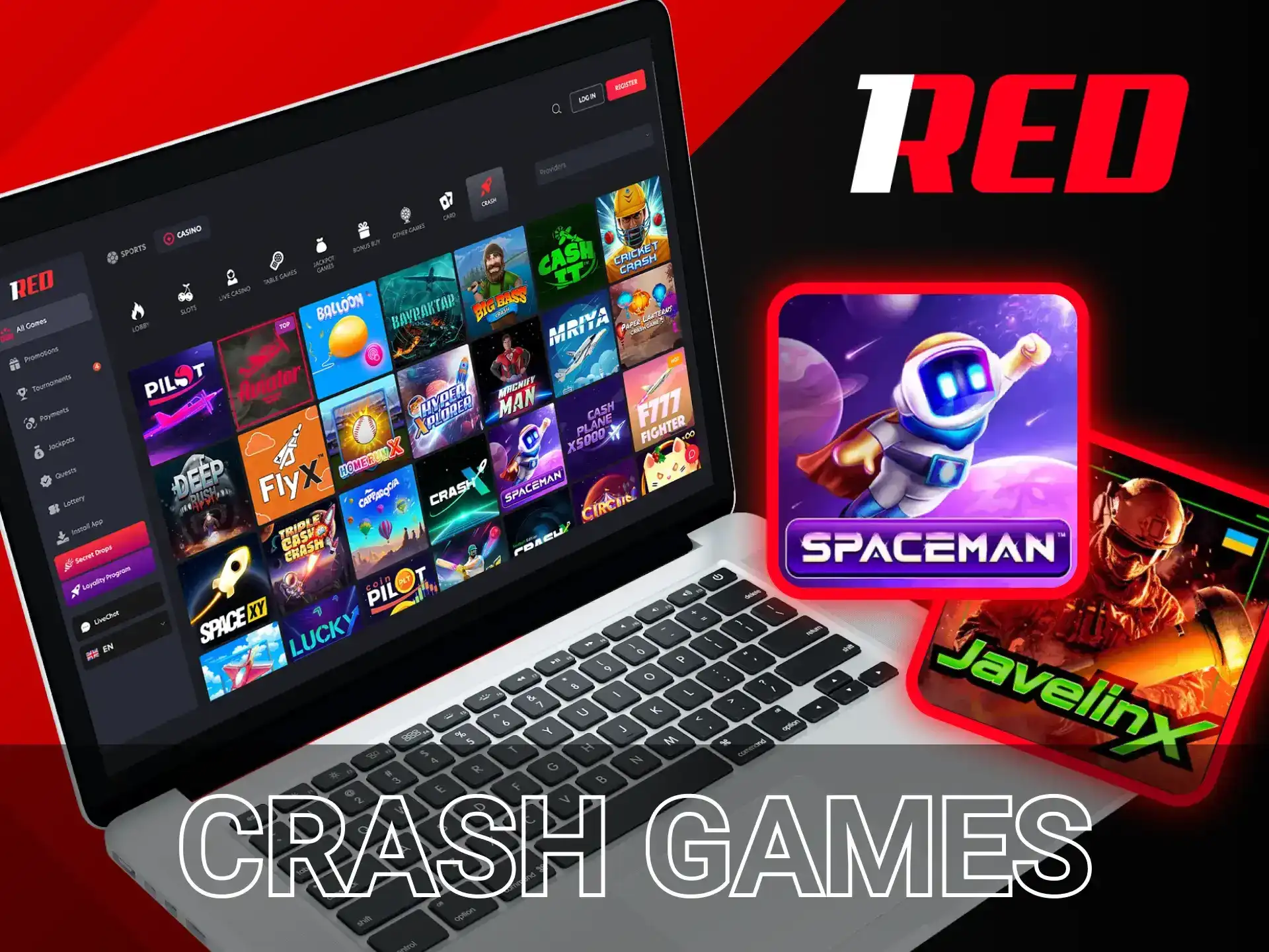 In this section, you can win a lot of money by betting small amounts at 1Red Casino.