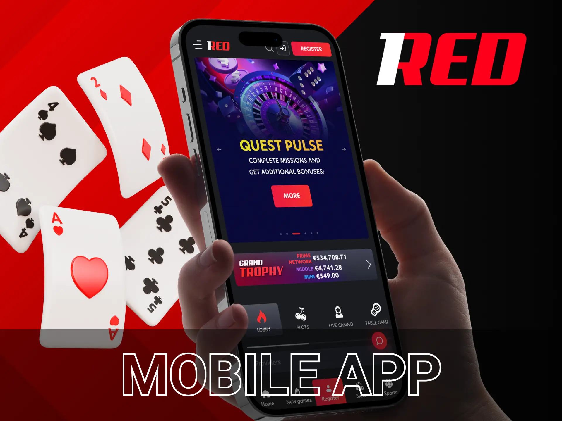 Enjoy your gaming experience on different screen resolutions at 1Red Casino.